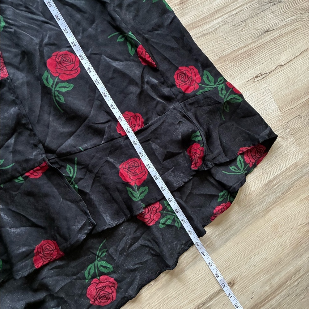 Torrid Rose Floral Midi Brushed Charmeuse Wrap Dress - Picture 12 of 15
